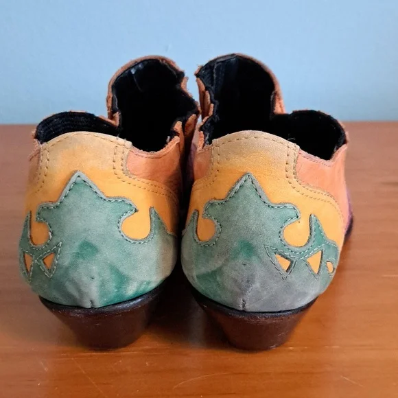 Circle S Brand Western Suede Shoes Colorful Size 7.5M - Picture 4 of 7